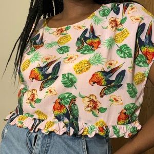Forever 21 Tropical Hipster Crop Top